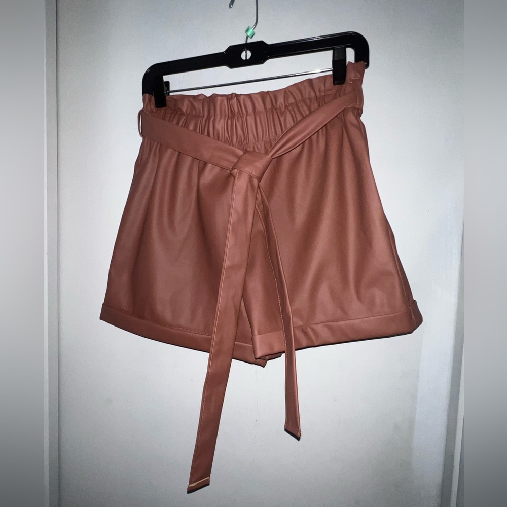 ‼️ Faux Leather Shorts w/ Tie